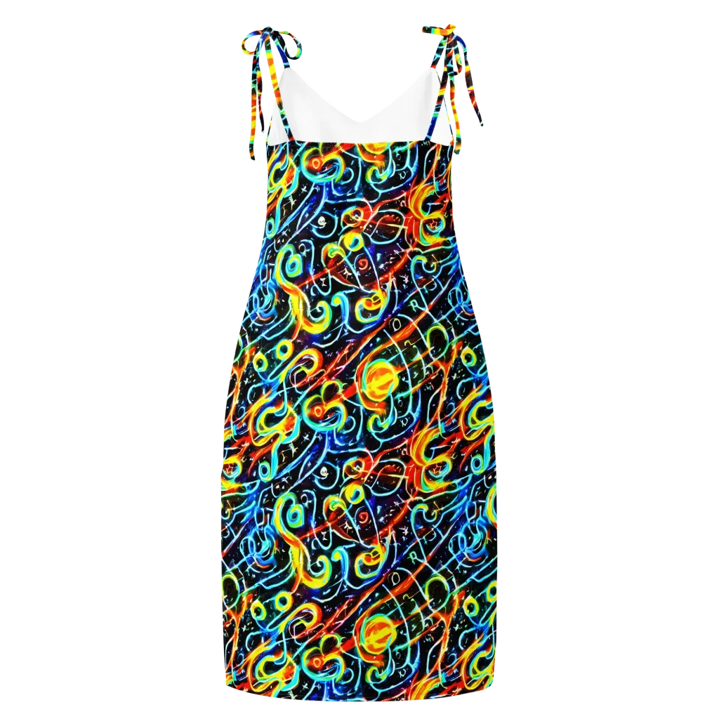Starlit Scribble on Slip Dress — Back
