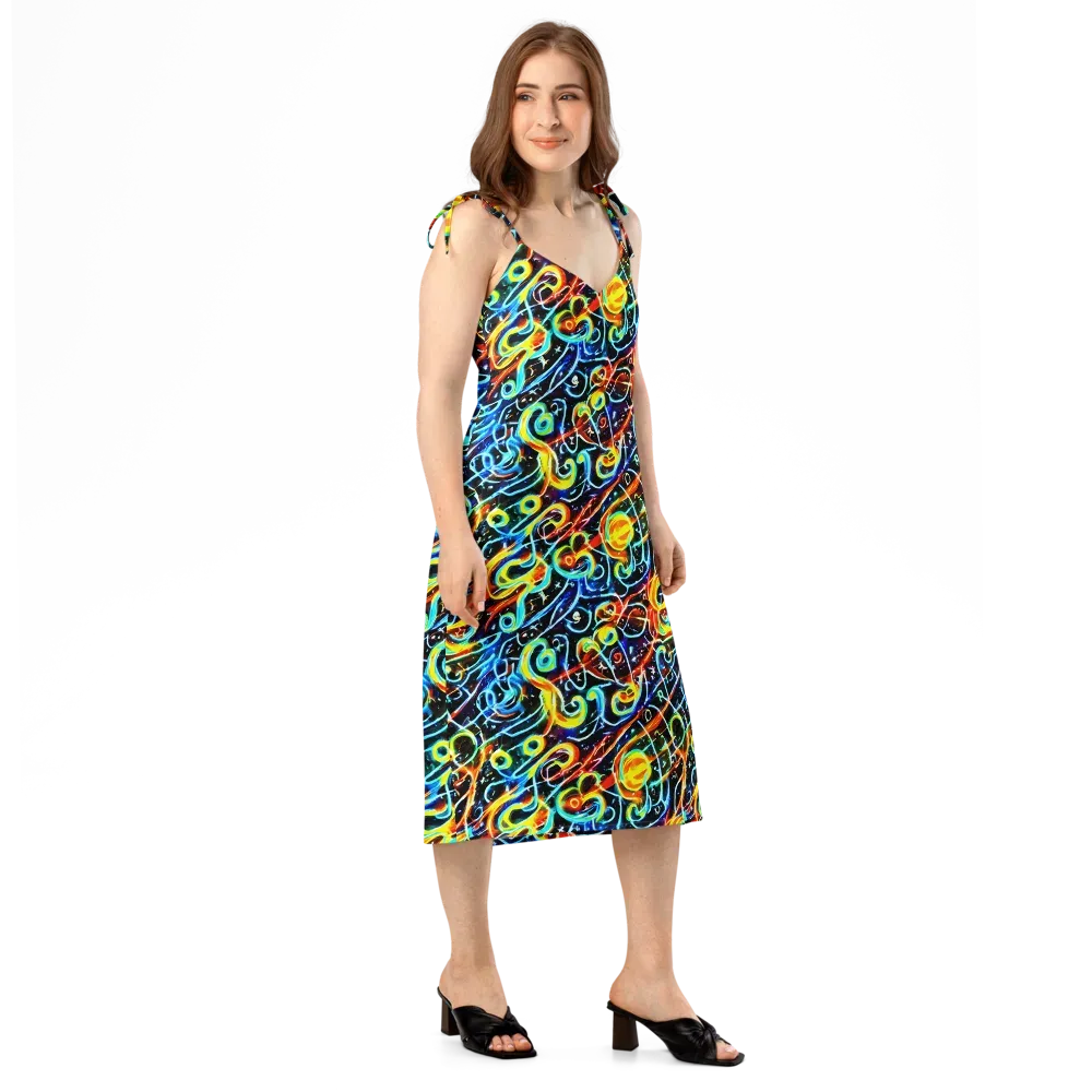 Starlit Scribble on Slip Dress — Right Front