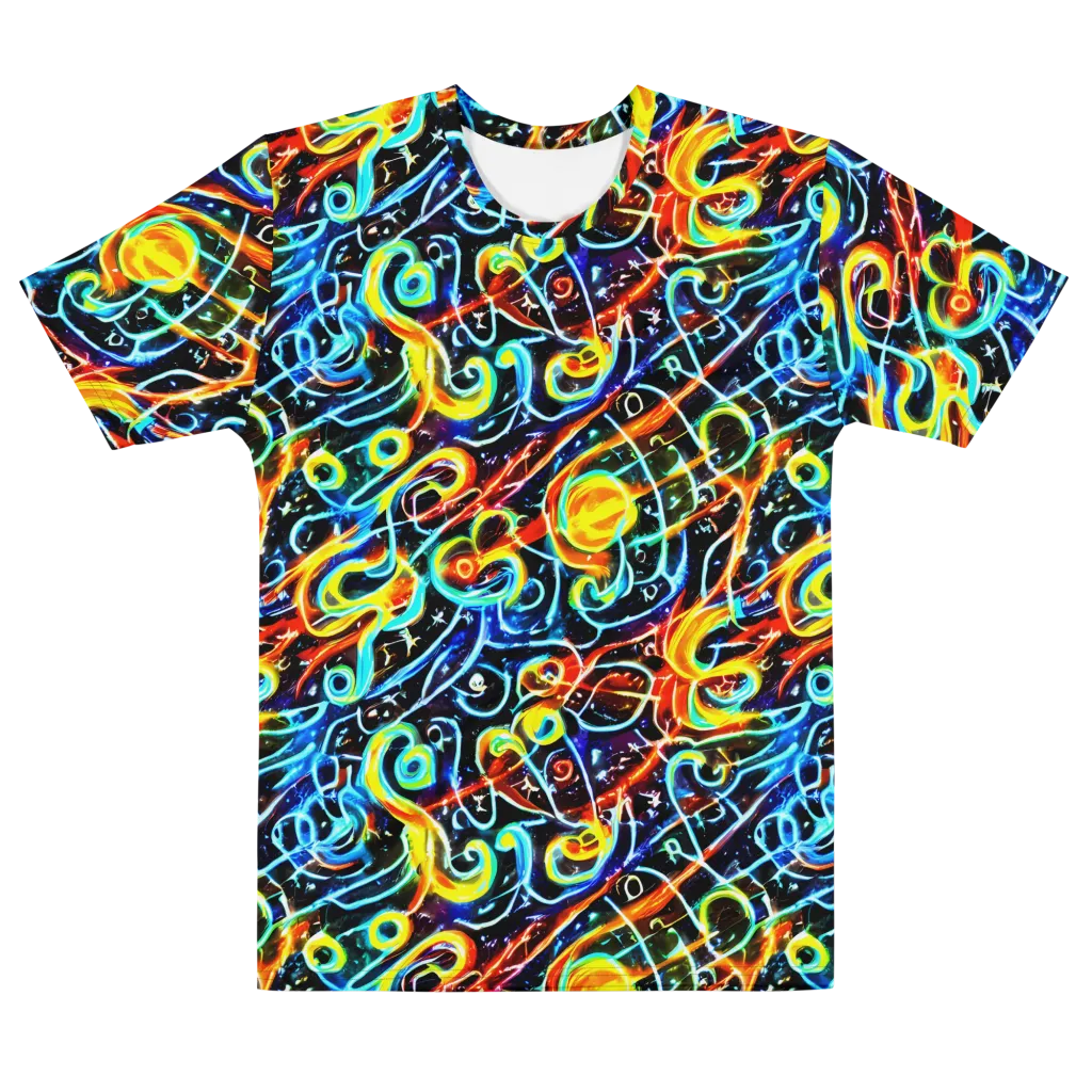 Starlit Scribble on Men's Cotton Crew Neck T-Shirt — Front
