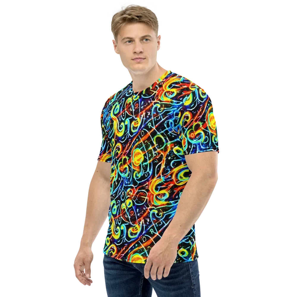 Starlit Scribble on Men's Crew Neck T-Shirt — Left