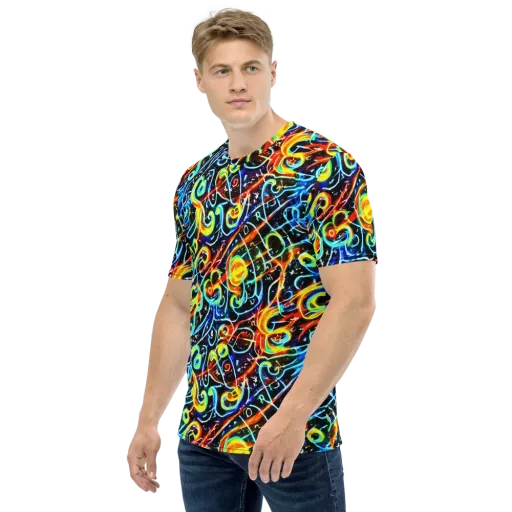 Starlit Scribble on a Men's Crew Neck T-Shirt