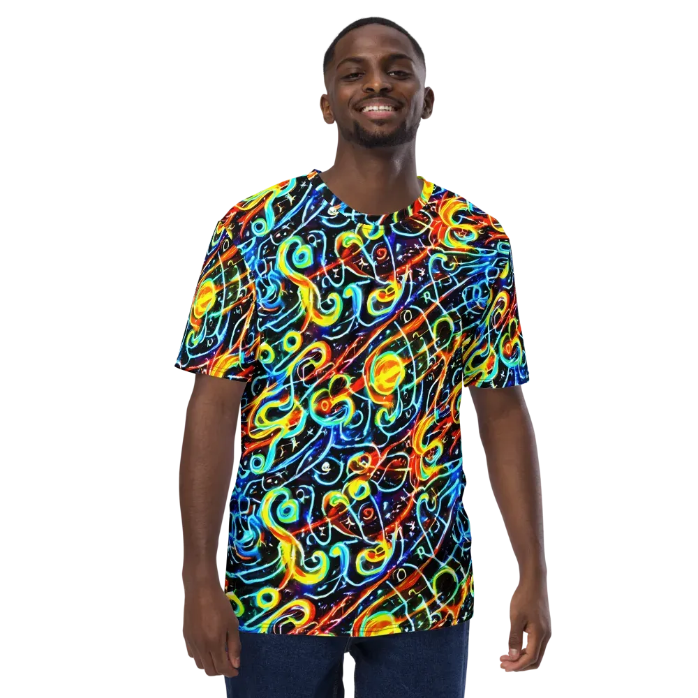 Starlit Scribble on Men's Crew Neck T-Shirt — Front