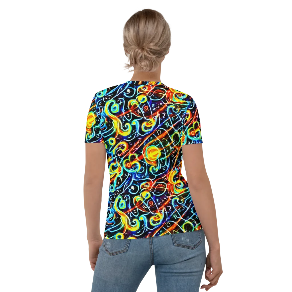 Starlit Scribble on Women's Crew Neck T-Shirt — Back