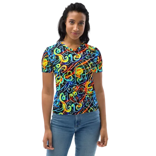 Starlit Scribble on a Women's Crew Neck T-Shirt