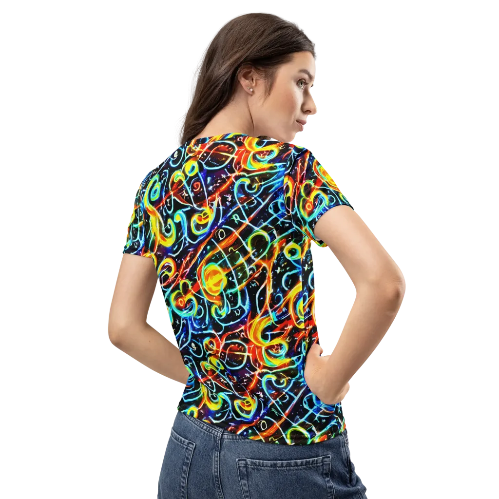 Starlit Scribble on Women's Crew Neck T-Shirt — Back