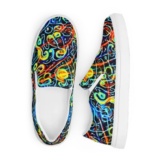 Starlit Scribble on a Men's Slip-On Canvas Shoes