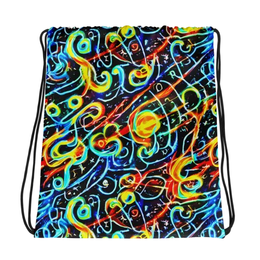 Starlit Scribble on a Drawstring Bag