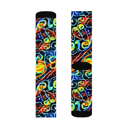 Starlit Scribble on a Socks