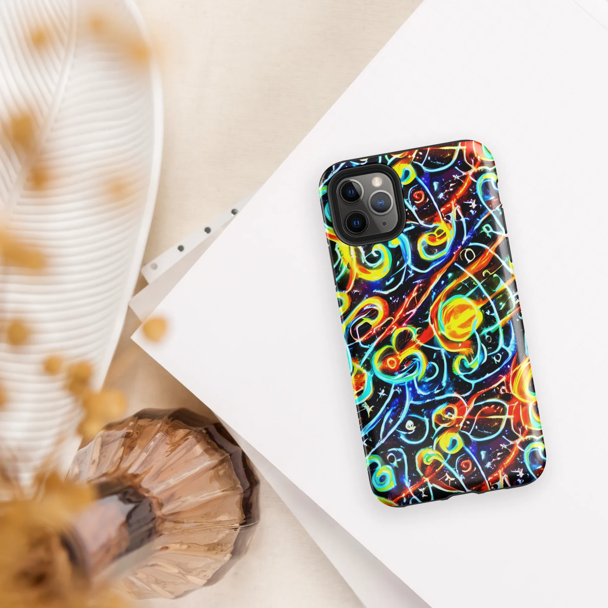 Starlit Scribble on Tough Case for iPhone® — Front