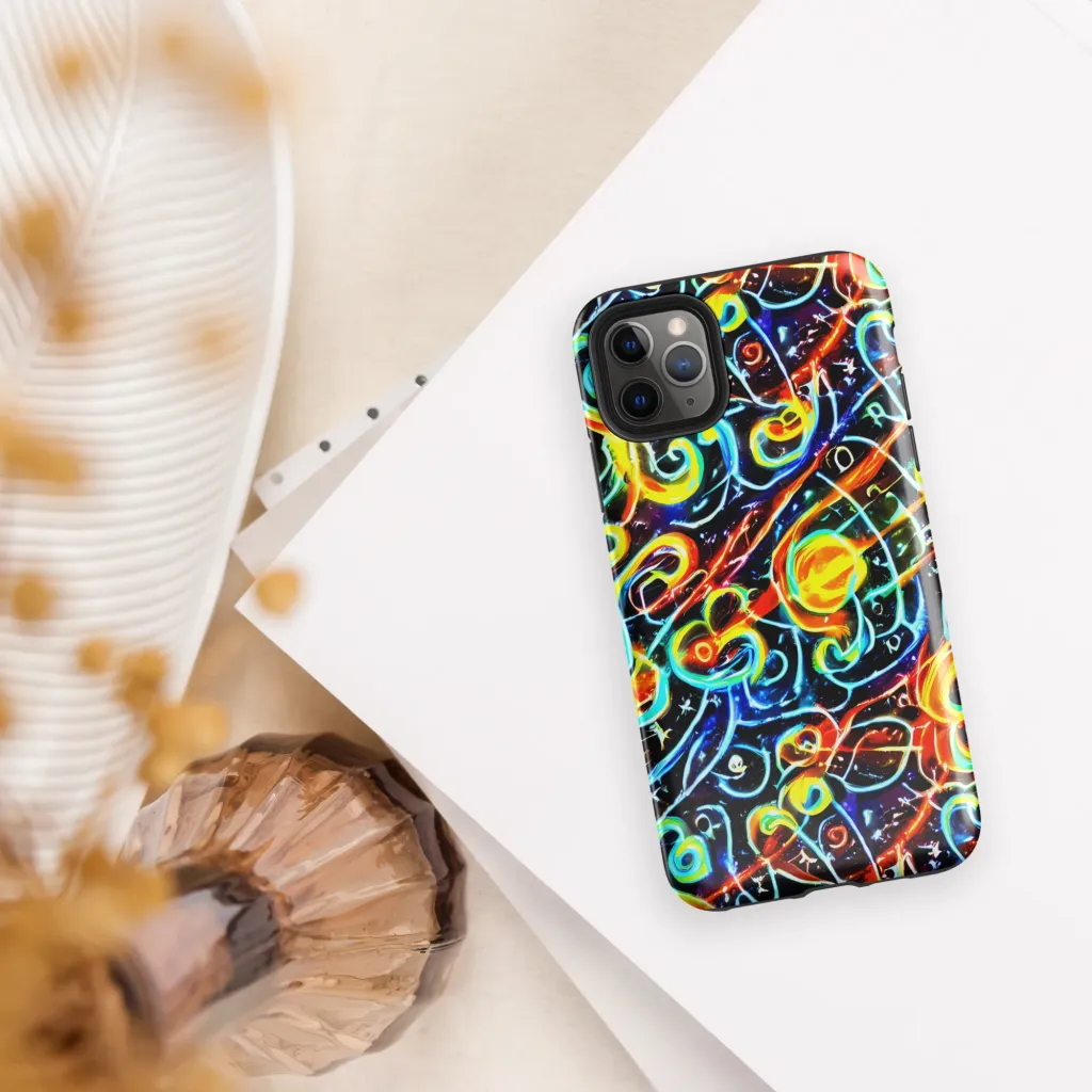 Starlit Scribble on Tough Case for iPhone® — Front