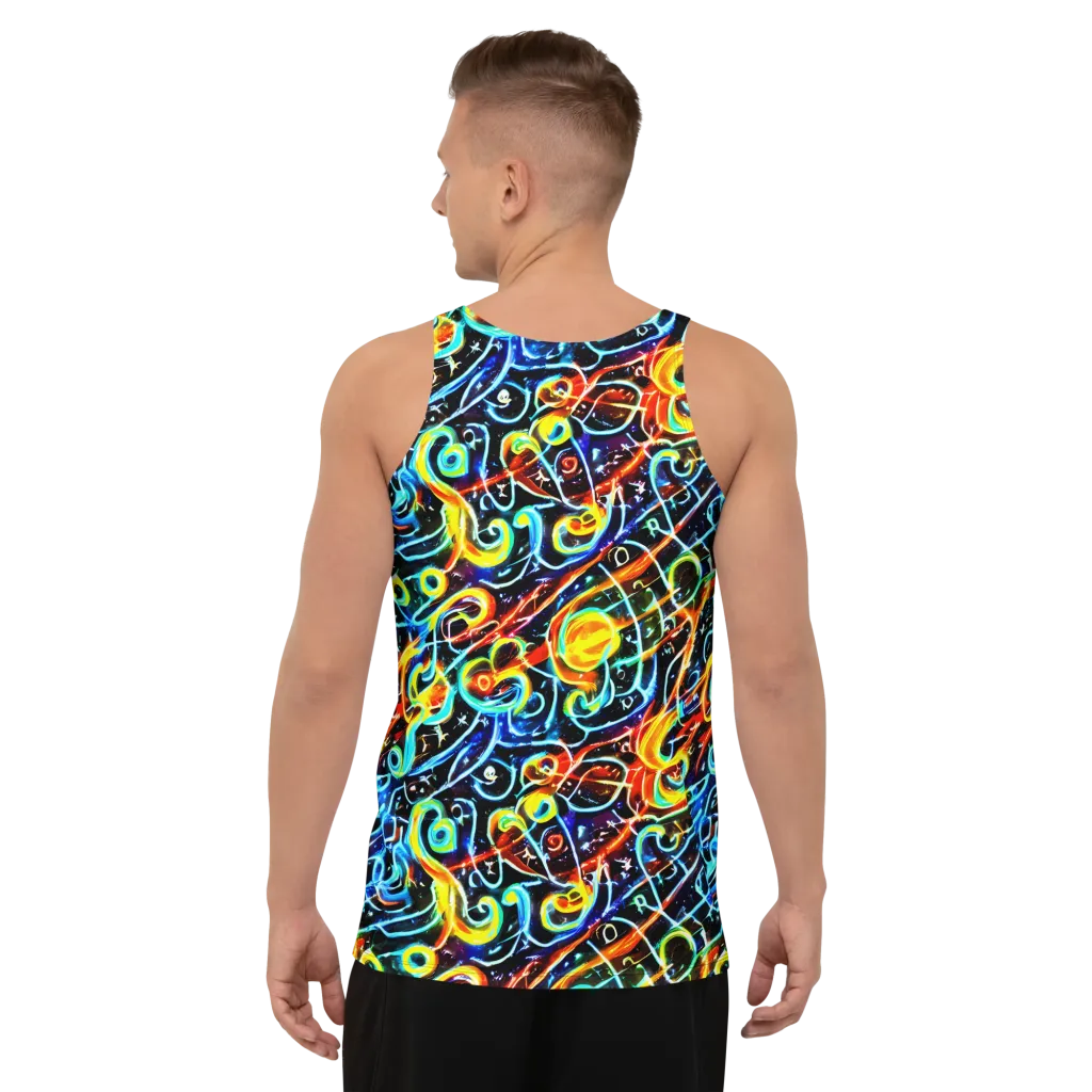 Starlit Scribble on Men's Tank Top — Back