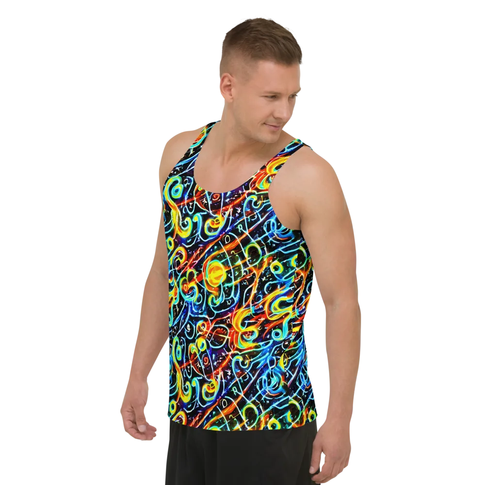 Starlit Scribble on Men's Tank Top — Left Front