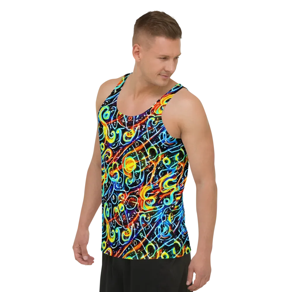 Starlit Scribble on Men's Tank Top — Left Front