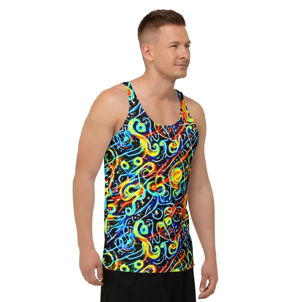 Starlit Scribble on Men's Tank Top — Right Front