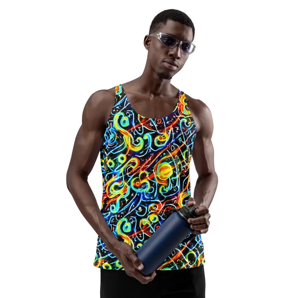 Starlit Scribble on Men's Tank Top — Front