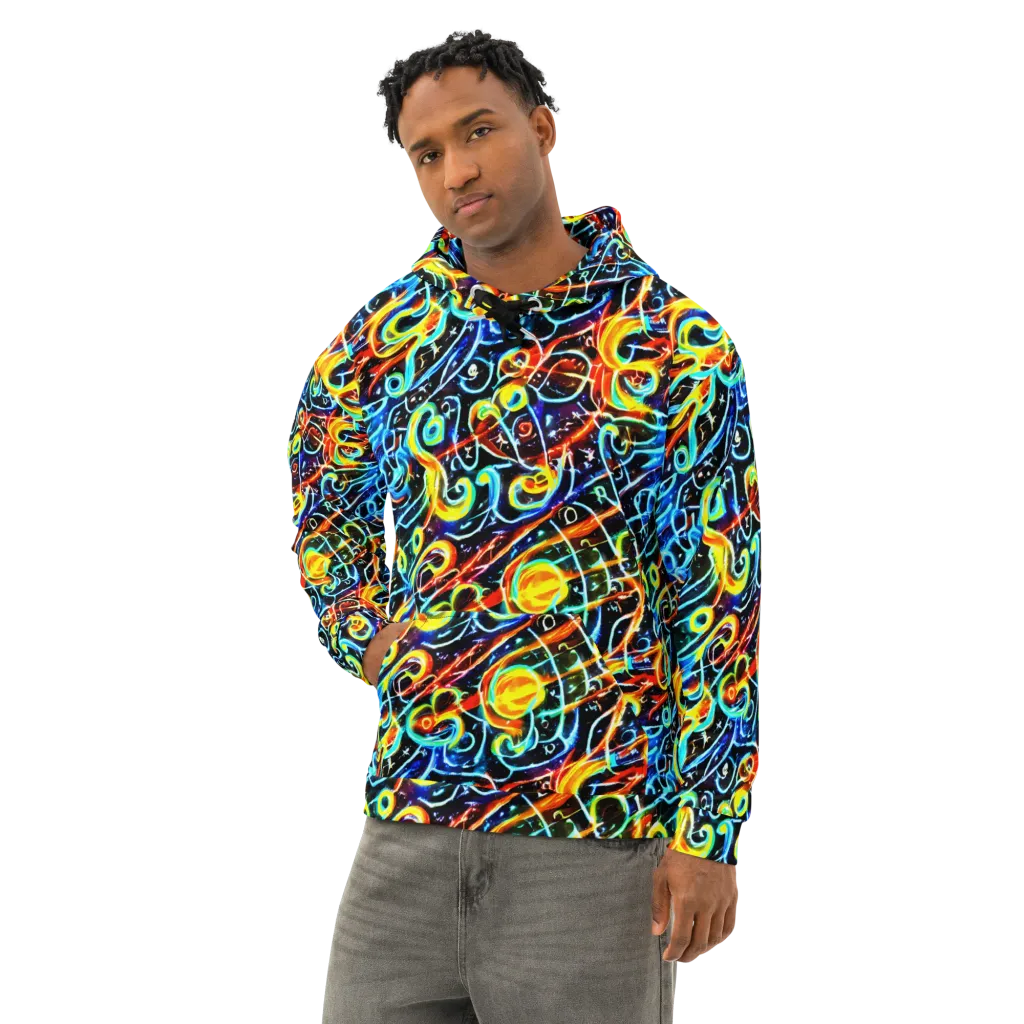 Starlit Scribble on Cotton Hoodie — Left Front