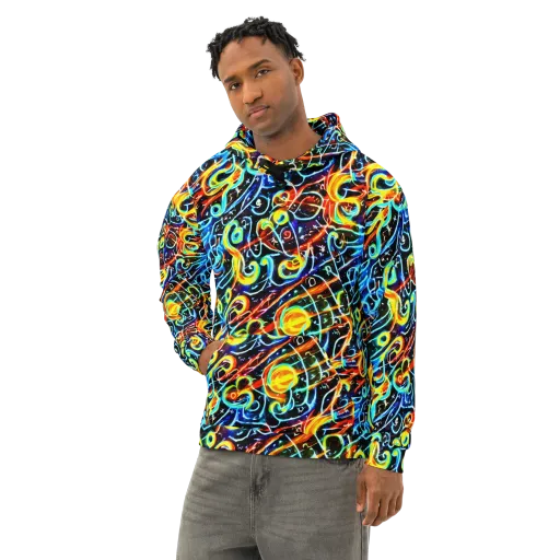 Starlit Scribble on a Cotton Hoodie
