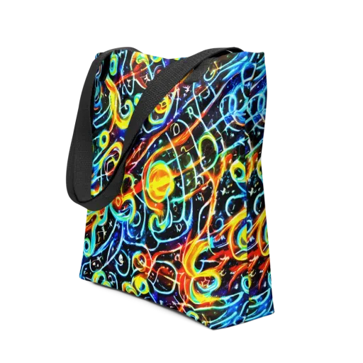 Starlit Scribble on a Tote Bag