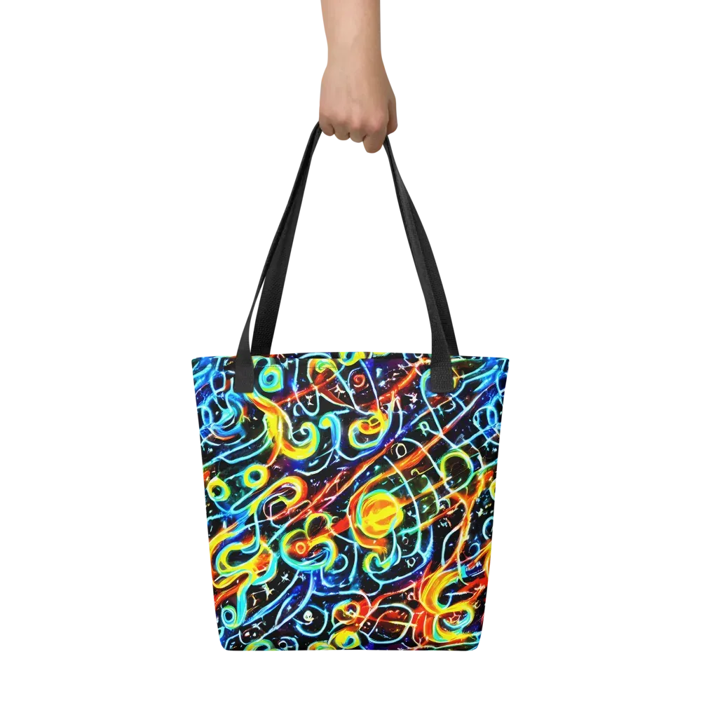 Starlit Scribble on Tote Bag — Front