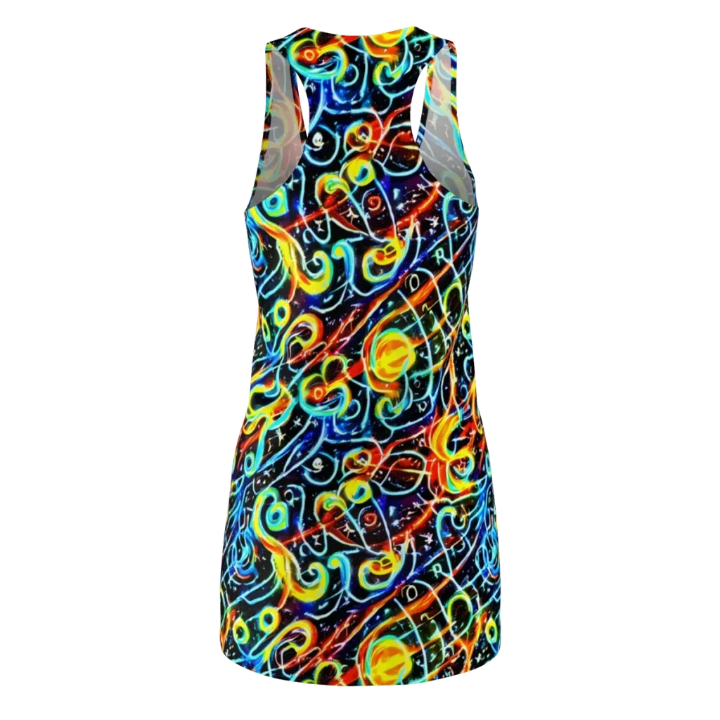 Starlit Scribble on Racerback Dress — Back