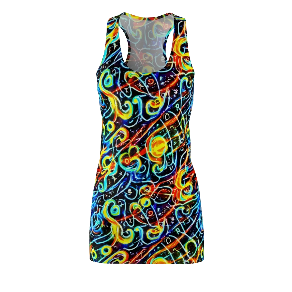 Starlit Scribble on Racerback Dress — Front