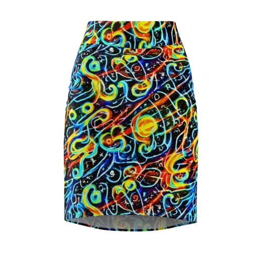 Starlit Scribble on a Pencil Skirt