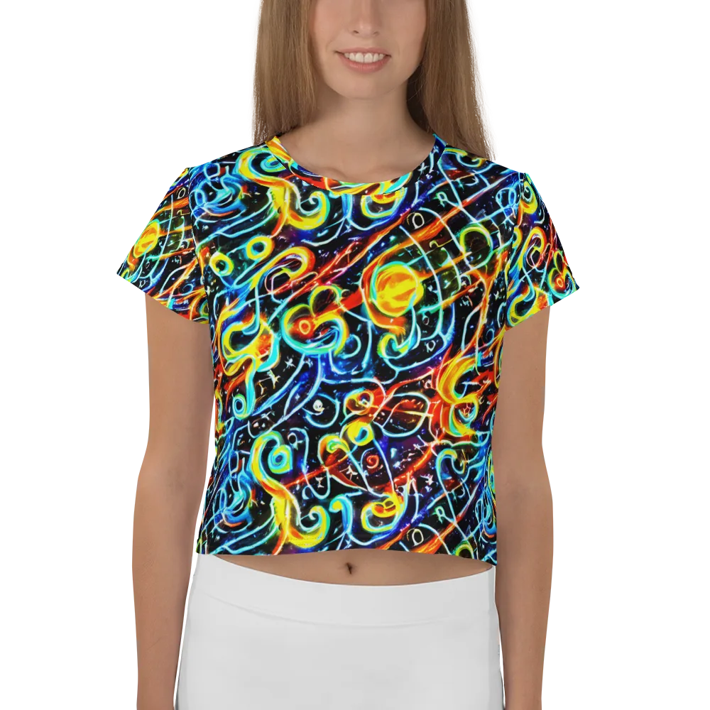 Starlit Scribble on Crop Tee — Front