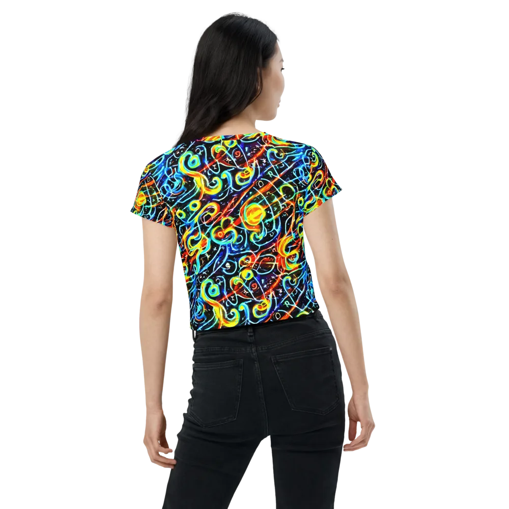 Starlit Scribble on Crop Tee — Back