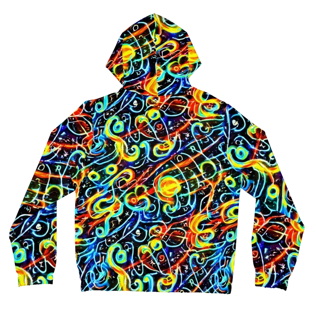 Starlit Scribble on Women's Full-Zip Hoodie — Back