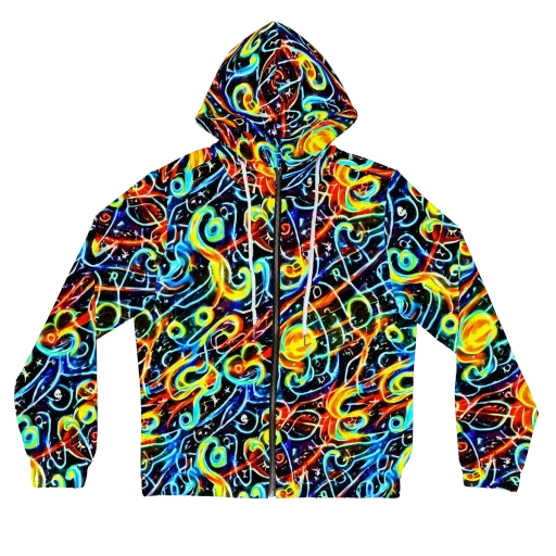Starlit Scribble on a Women's Full-Zip Hoodie