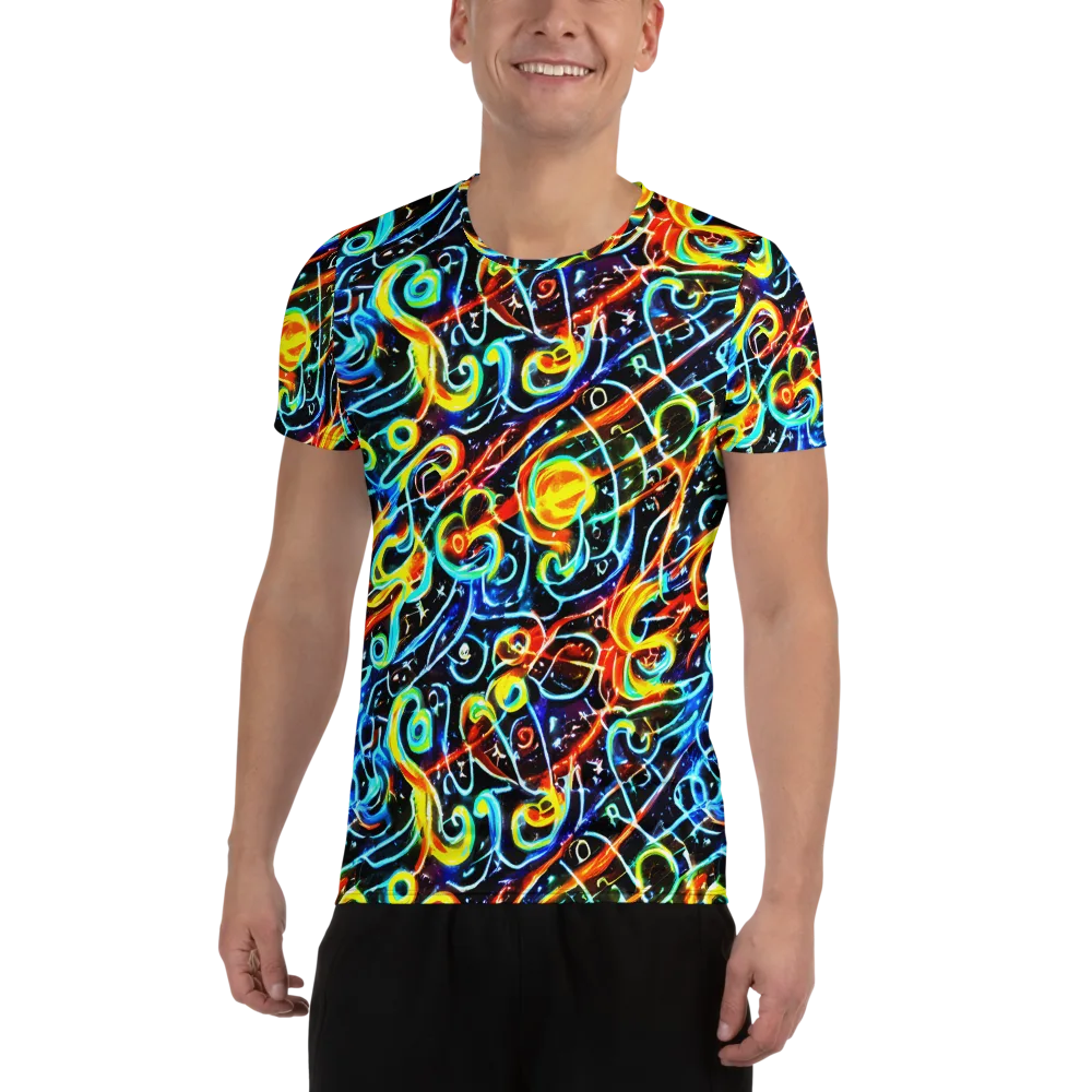 Starlit Scribble on Men's Athletic T-Shirt — Front