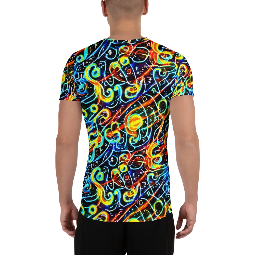 Starlit Scribble on Men's Athletic T-Shirt — Back