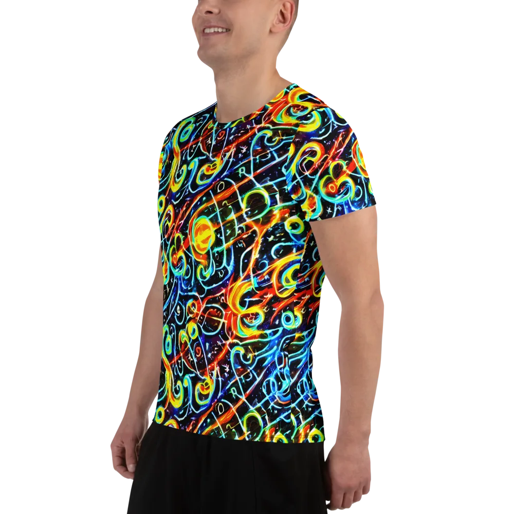 Starlit Scribble on Men's Athletic T-Shirt — Left
