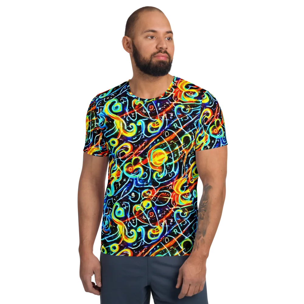 Starlit Scribble on Men's Athletic T-Shirt — Front