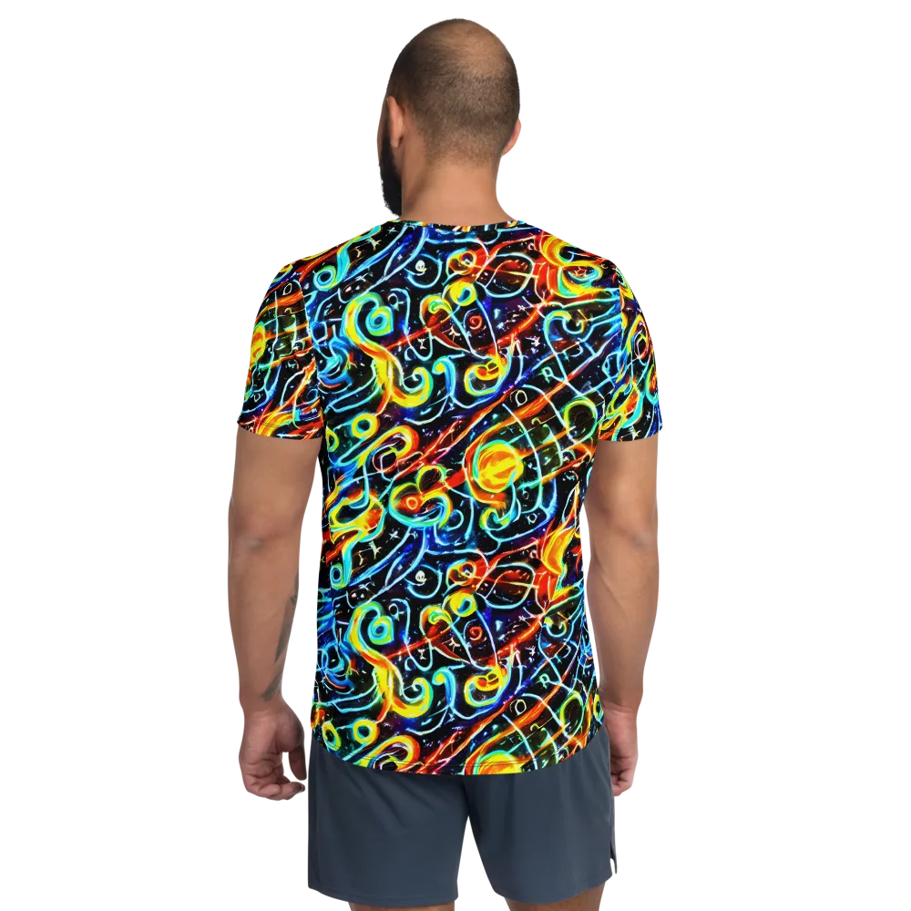Starlit Scribble on Men's Athletic T-Shirt — Back