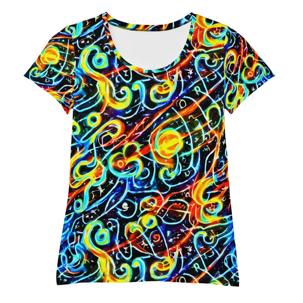 Starlit Scribble on Women's Athletic T-Shirt — Front