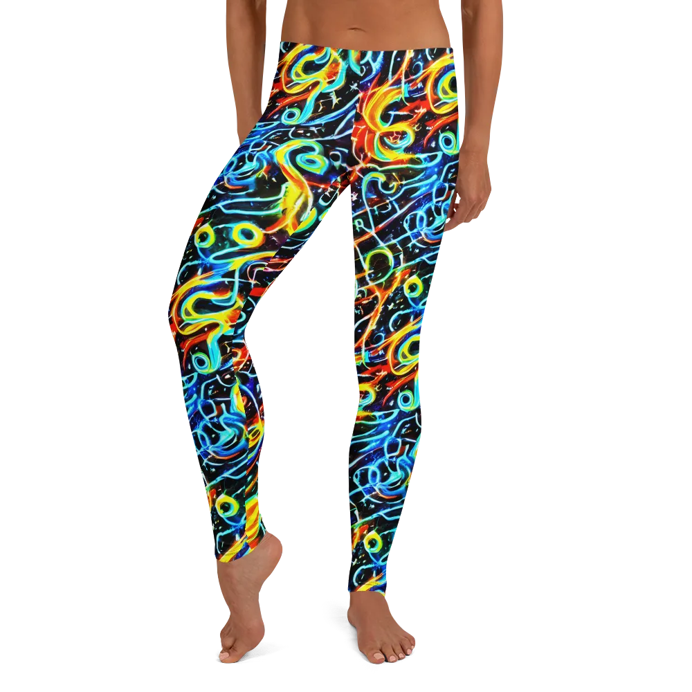 Starlit Scribble on Leggings — Front
