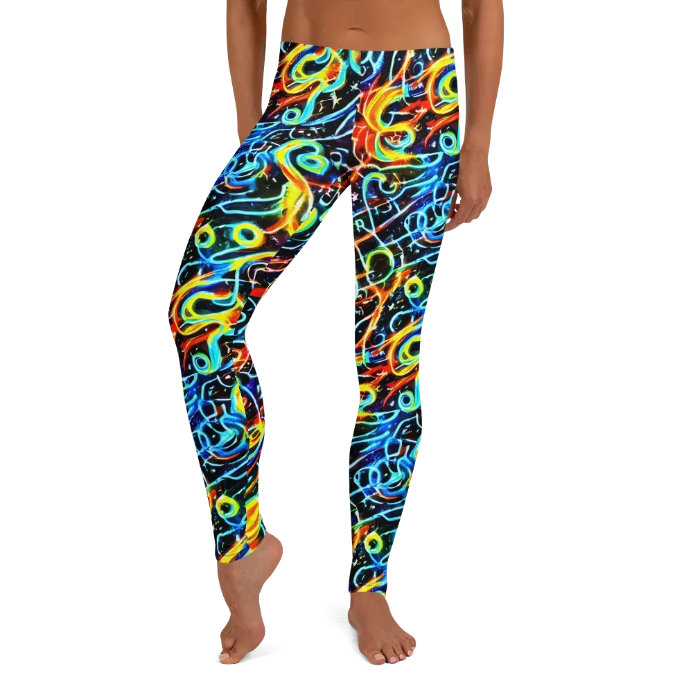 Starlit Scribble on Leggings — Front
