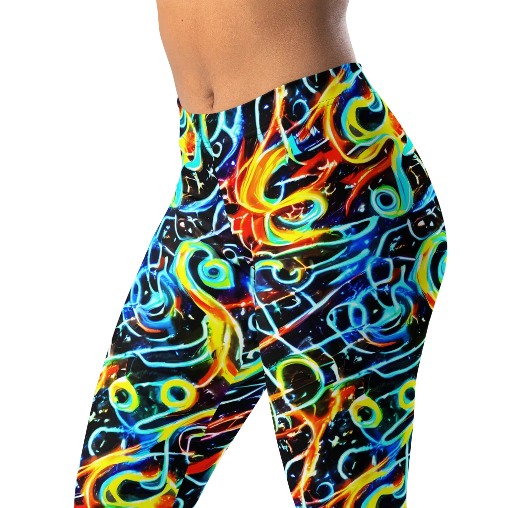 Starlit Scribble on Leggings — Left Front