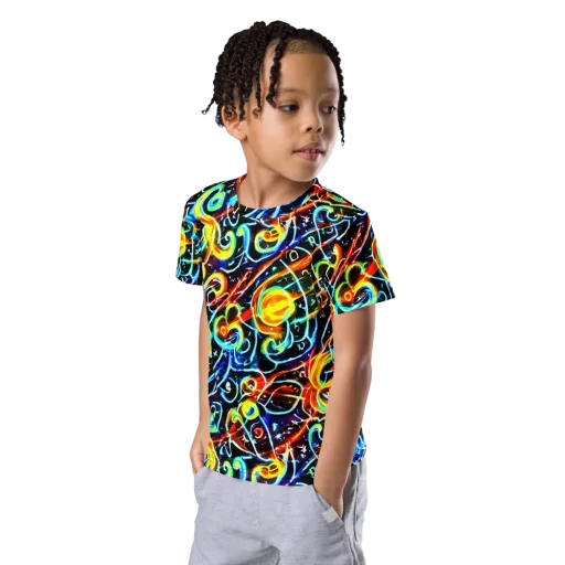 Starlit Scribble on a Kids Crew Neck T-Shirt