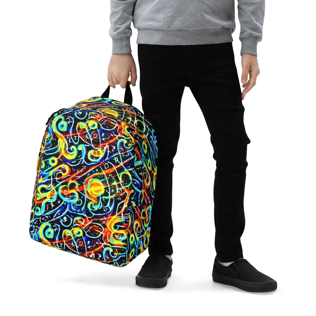 Starlit Scribble on Minimalist Backpack — Zoomed-in