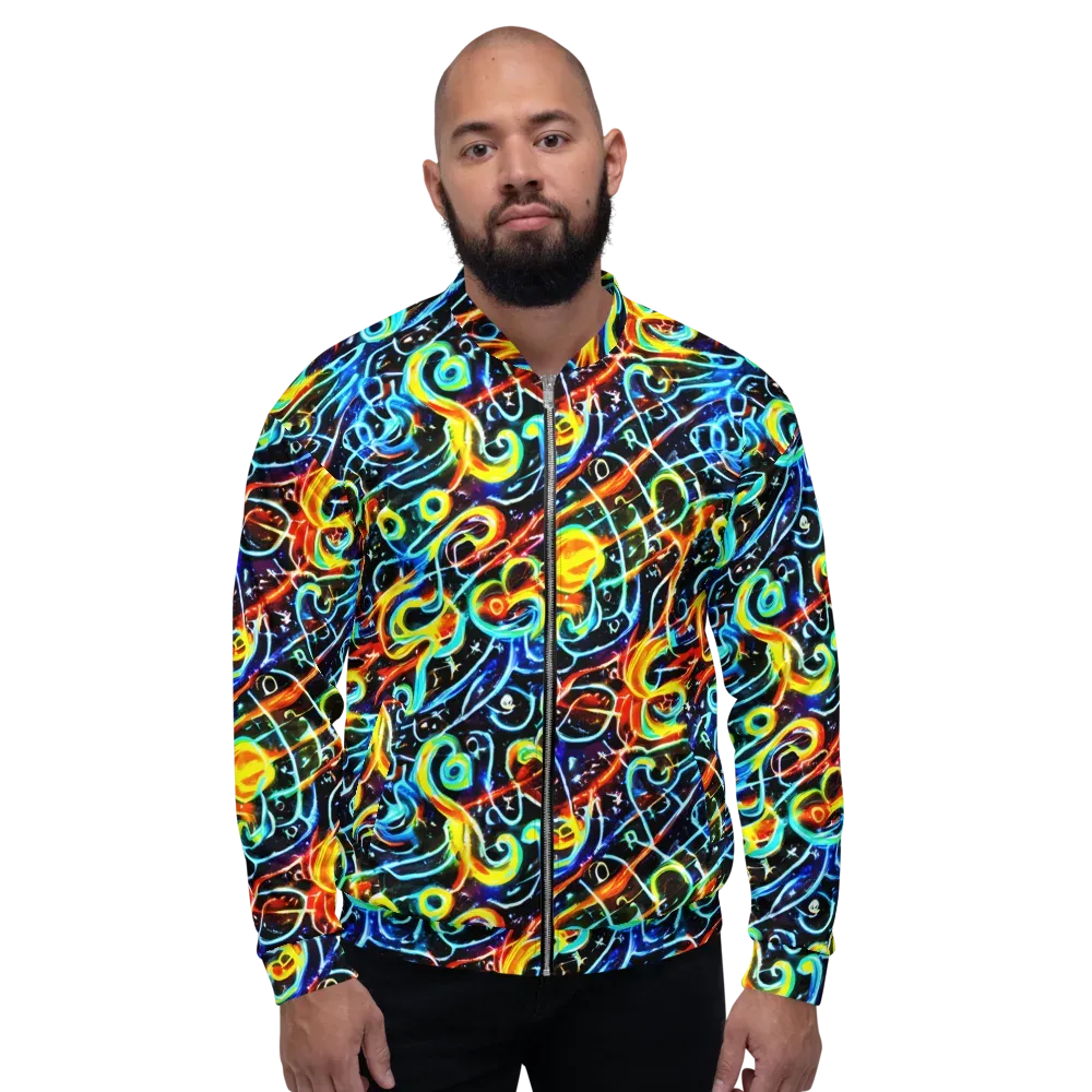 Starlit Scribble on Bomber Jacket — Front