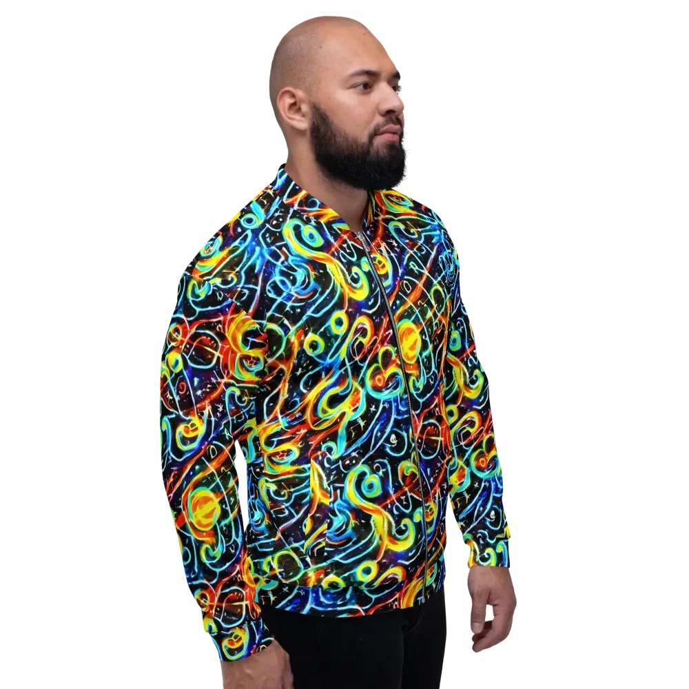Starlit Scribble on Bomber Jacket — Right