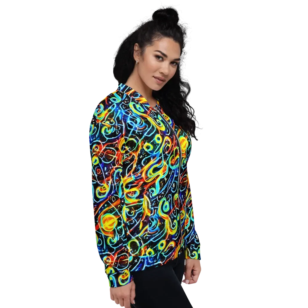 Starlit Scribble on Bomber Jacket — Right