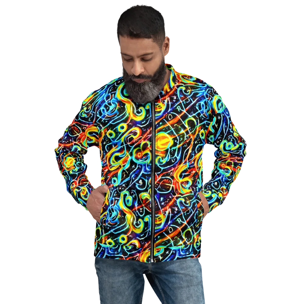 Starlit Scribble on Bomber Jacket — Front