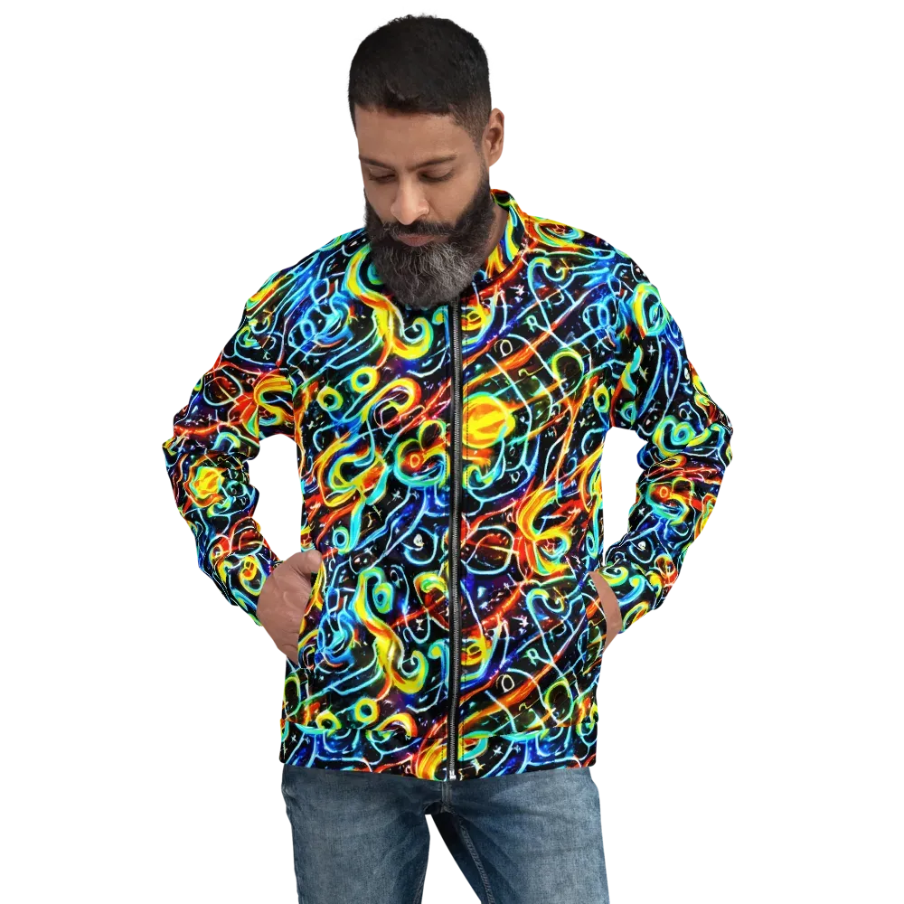 Starlit Scribble on Bomber Jacket — Front