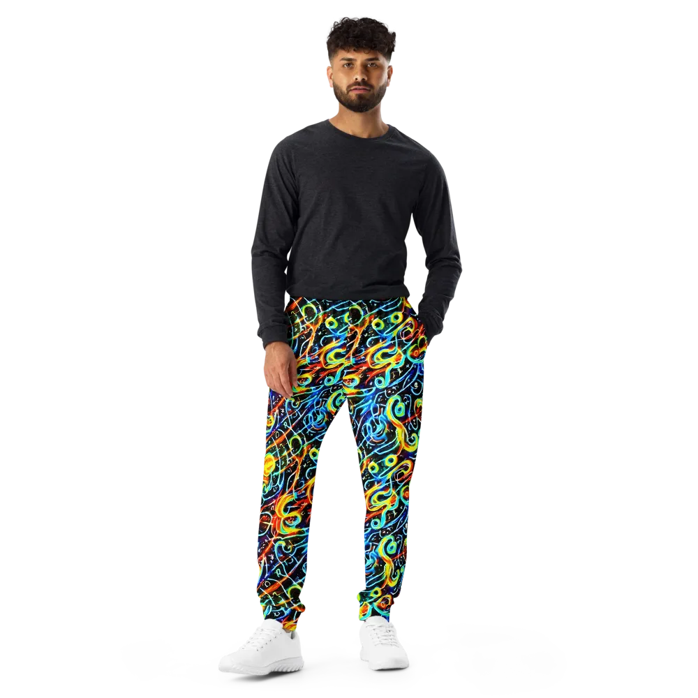 Starlit Scribble on Men's Joggers — Front