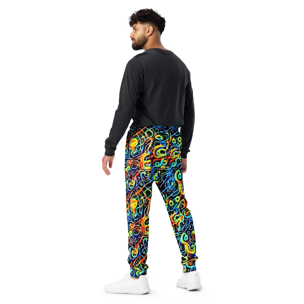 Starlit Scribble on Men's Joggers — Back