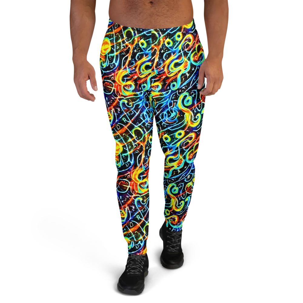 Starlit Scribble on Men's Joggers — Front