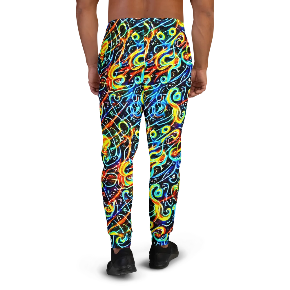 Starlit Scribble on Men's Joggers — Back